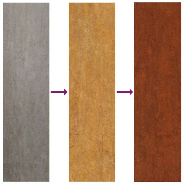 Стенни кашпи, 2 бр, ръждиво, кортенова стомана, 53x10x17 см