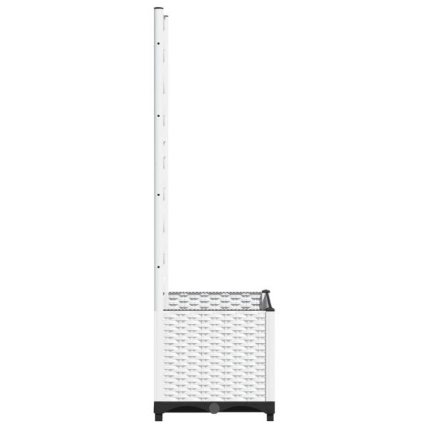 Градински сандък с пергола, бял, 40x40x136 см, PP