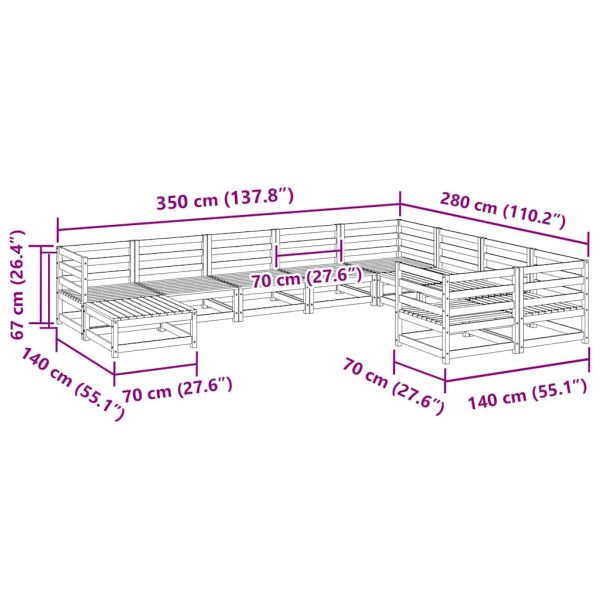 Градински комплект диван от 10 части, импрегниран бор
