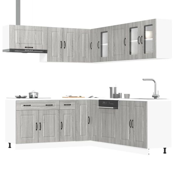 Комплект кухненски шкафове от 11 части Kalmar, инженерно дърво