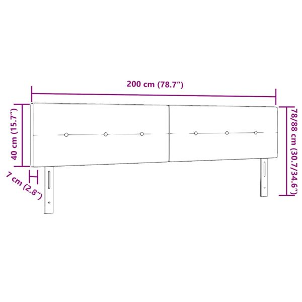 LED глава с LED ленти Сив 200 cm Кадифе
