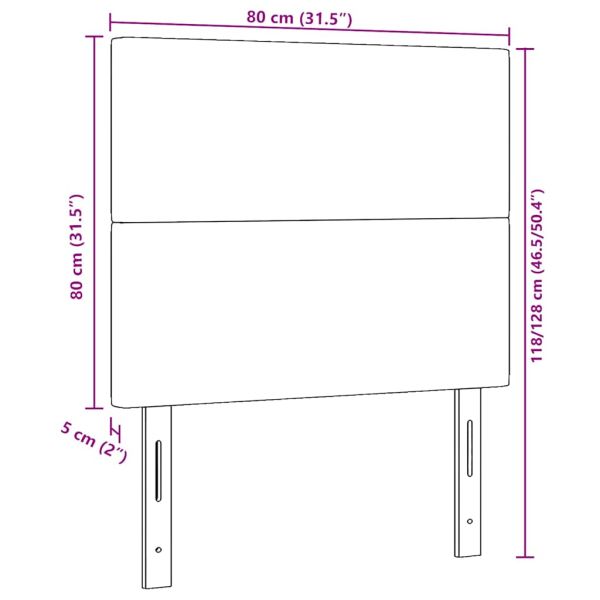 LED глава с LED ленти Светлосиво 80 cm Кордюрова тъкан