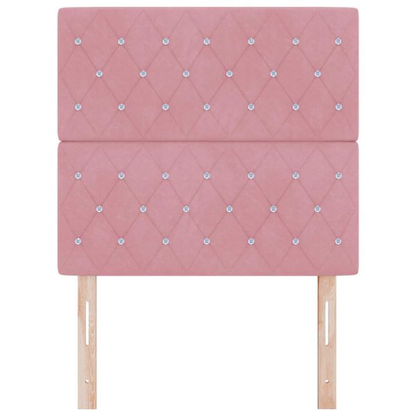 LED глава с LED ленти с таблото Розово 90 cm Кадифе