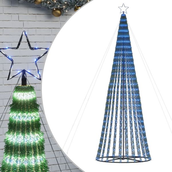Коледна елха светещ конус 688 LED синя 300 см