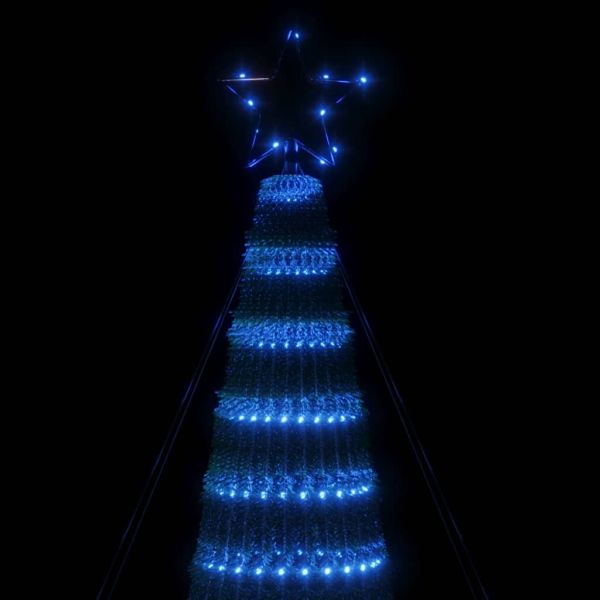 Коледна елха светещ конус 688 LED синя 300 см