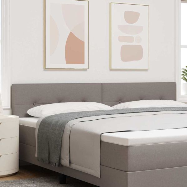 Табла за легло с регулируема височина Таупе текстил