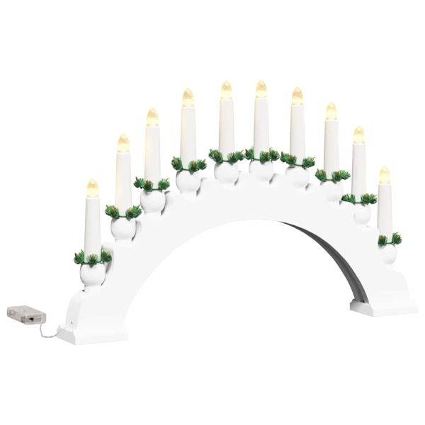 Коледен свещник с 10 LED свещи LED светодиода Топло бяло