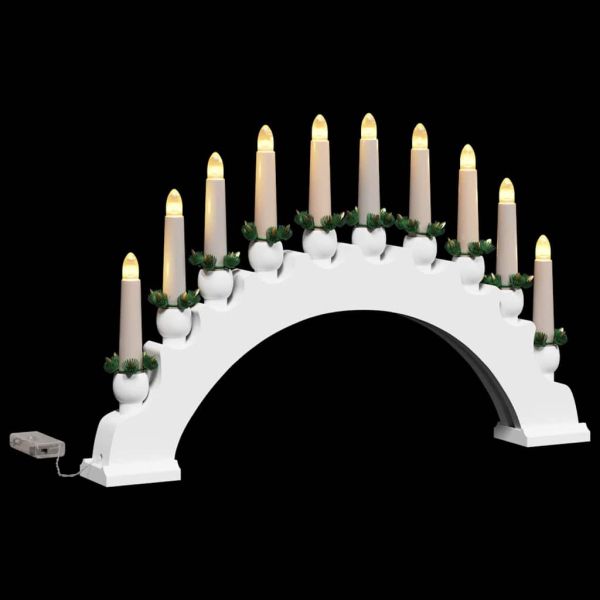 Коледен свещник с 10 LED свещи LED светодиода Топло бяло