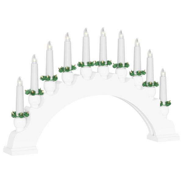 Коледен свещник с 10 LED свещи LED светодиода Топло бяло