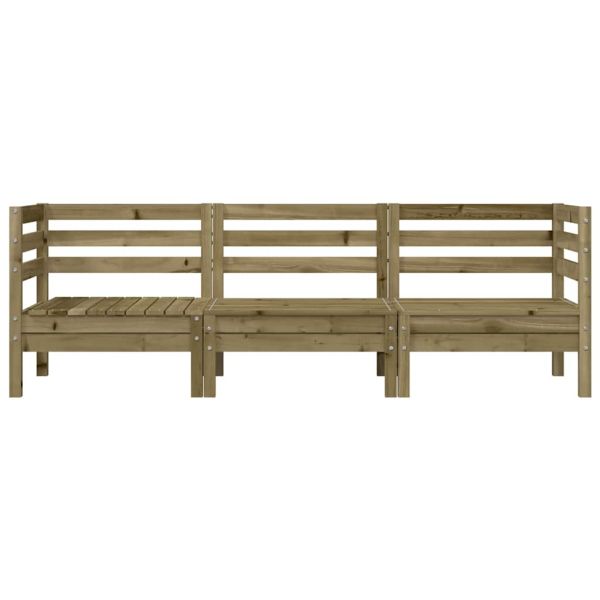 Градински диван, 3-местен, импрегниран бор