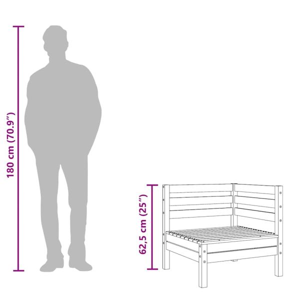 Градински диван, 3-местен, импрегниран бор