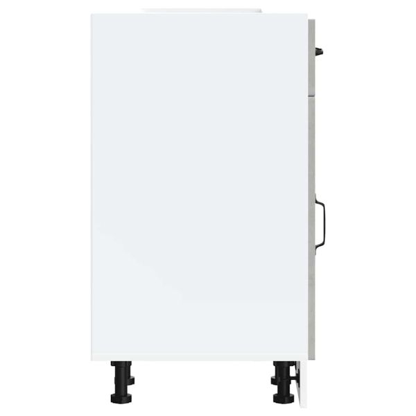 Кухненски шкаф, "Kalmar", бетонно сив, инженерно дърво