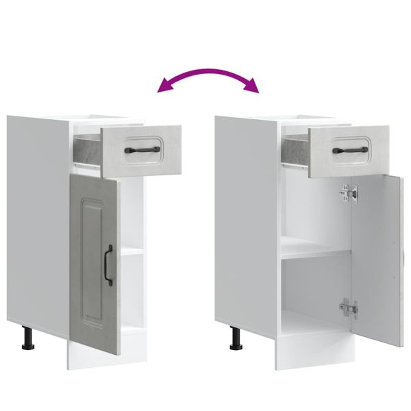 Кухненски шкаф, "Kalmar", бетонно сив, инженерно дърво