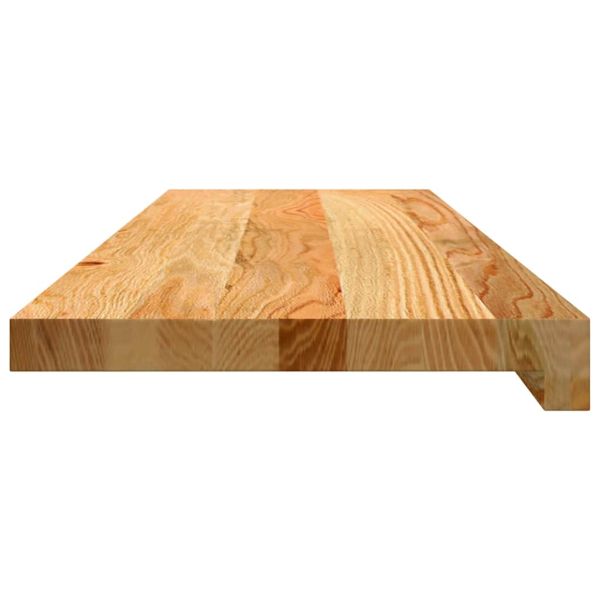 Стълбищни стъпала, 12 бр, светлокафяви, 80x25x2 см, дъб масив