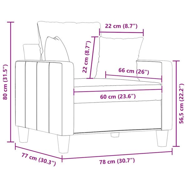 Фотьойл, тъмносив, 60 см, плат