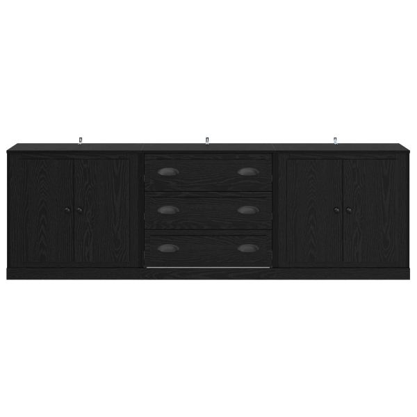 Скейдбордове с чекмедже 3 pcs Черен дъб 210 x 35,5 x 67,5 см