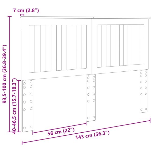 Облегалка за глава с таблото Дъб 140 cm Инженерно дърво