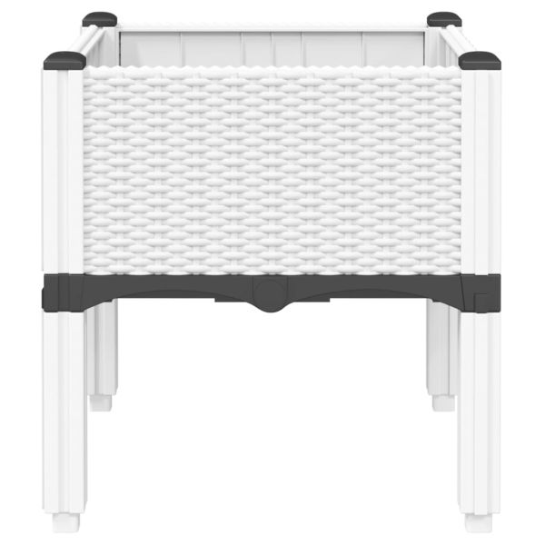 Градинска кашпа с крака, бяла, 40x40x42 см, PP