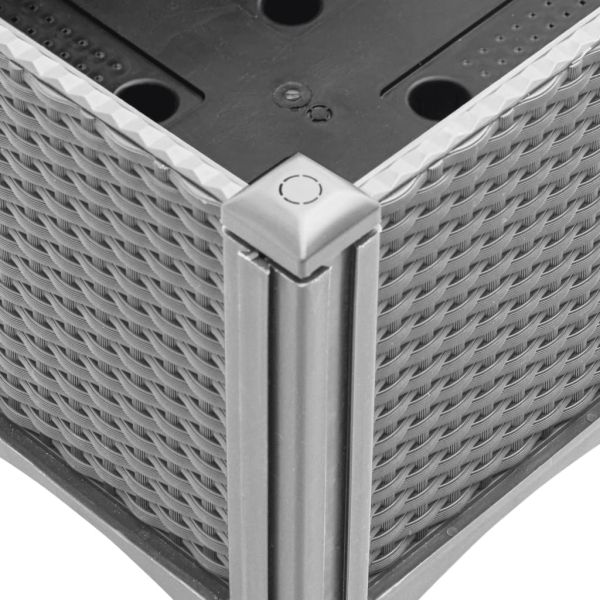 Градинска кашпа с крака, светлосива, 80x40x42 см, PP