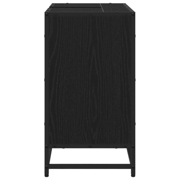 Шкаф за баня с рафт Черния дъб 65 x 33 x 60 см Инженерно дърво