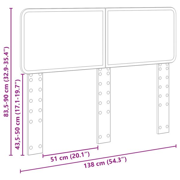 Облегалка за глава Димян дъб 135 cm Инженерно дърво