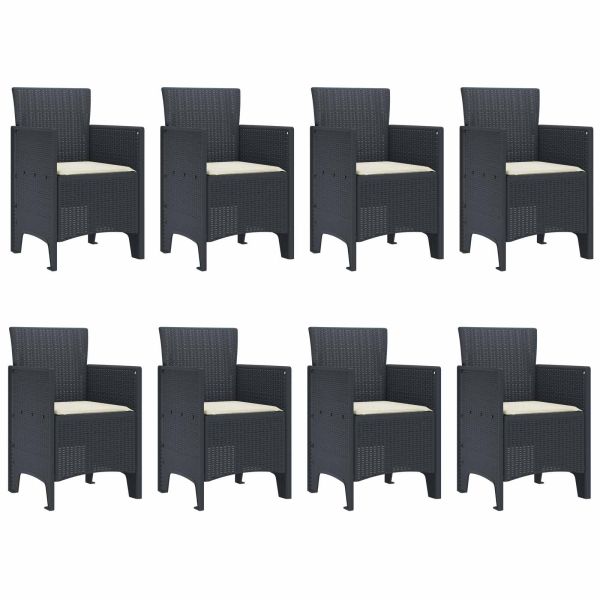 Комплект за хранене в градината 9 pcs Антрацит Полипропилен