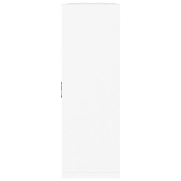 Стенен витринен рафт с 8 отделения бял гланц