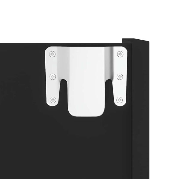 Стенен шкаф за обувки, черен, 80x18x90 см, инженерно дърво