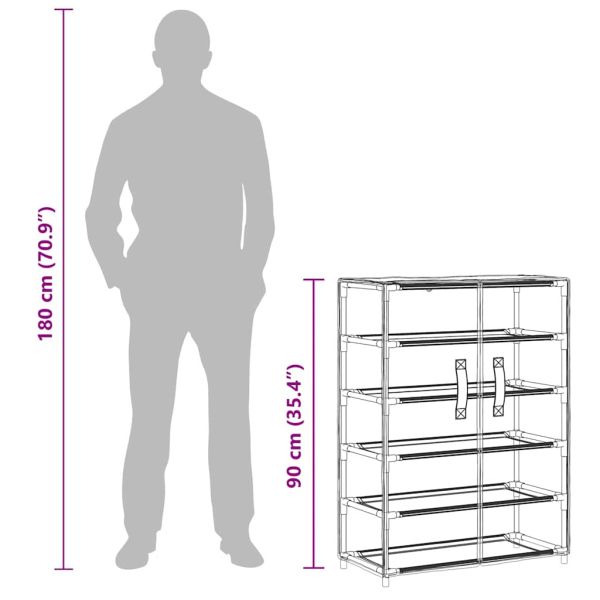 Шкаф за обувки, черен, 60x28x90 см, плат