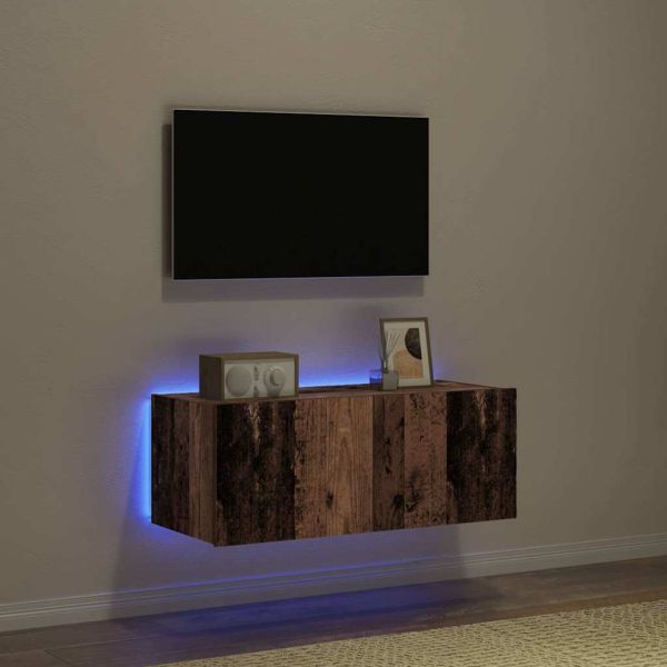 TV стенен шкаф Старо дърво 80 x 35 x 31 cm Инженерно дърво