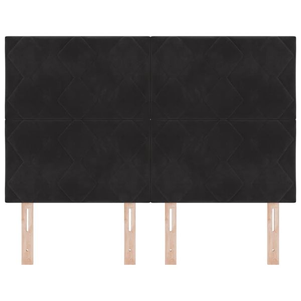 LED глава Черен 144 см Кадифе