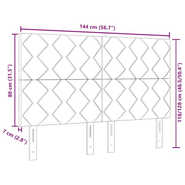 LED глава Черен 144 см Кадифе