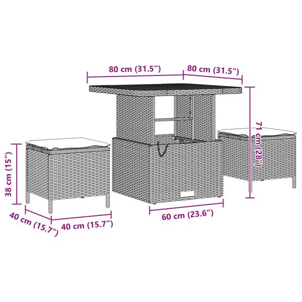 Градински Софа Комплект 10 pcs Черно полиратан