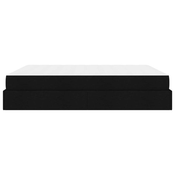 Рамка за легло с матрак 2 pcs Черно текстил