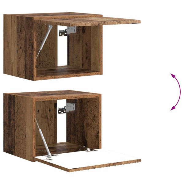 Комплект за стена на телевизор 6 pcs Старо дърво