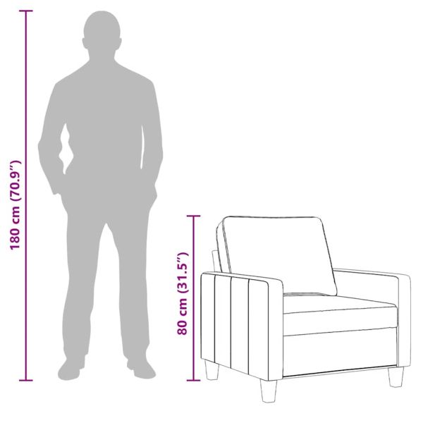 Фотьойл, кафяв, 60 см, плат