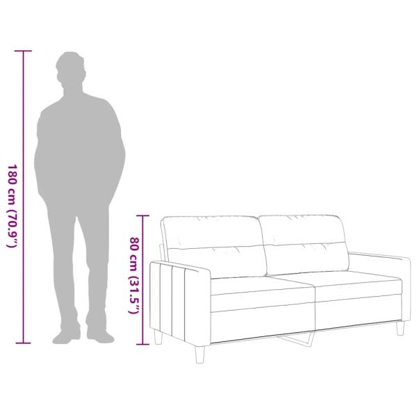 2-местен диван, светлосив, 140 см, плат