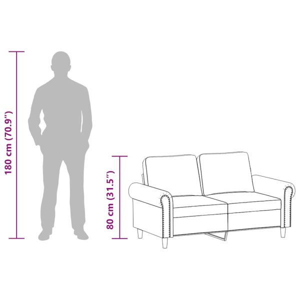 2-местен диван, сив, 120 см, изкуствена кожа