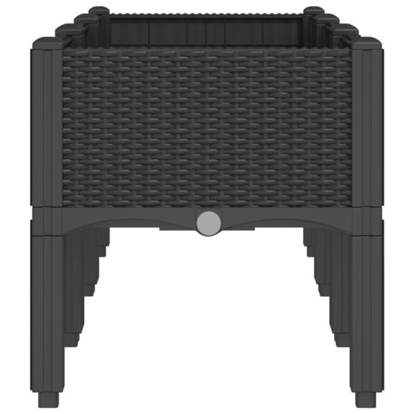 Градинска кашпа с крака, черна, 120x40x42 см, PP