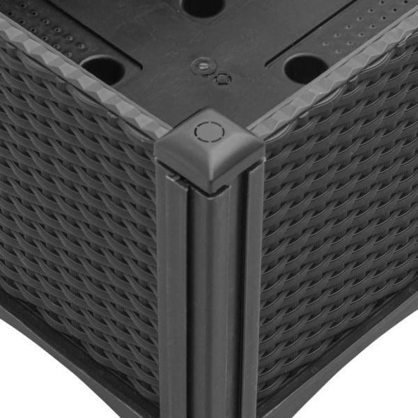 Градинска кашпа с крака, черна, 120x40x42 см, PP