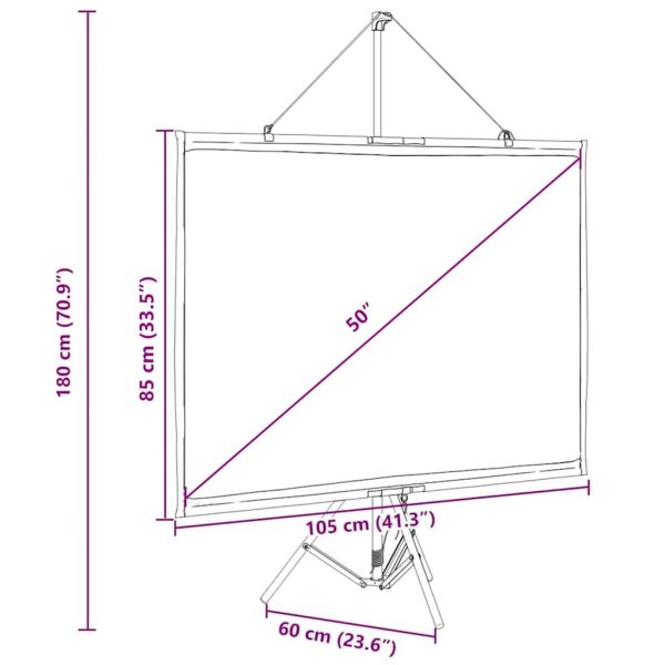 Проекционен екран със статив 50 инча 4:3