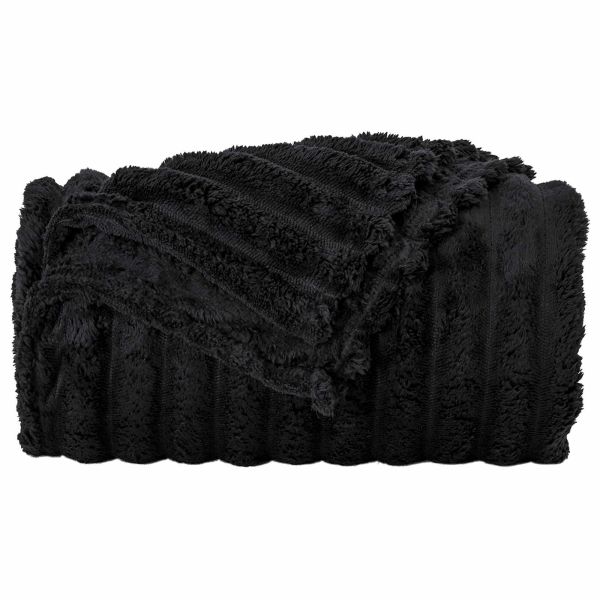 Одеала за хвърляне 6 pcs Черно 150 x 130 см Мека вълна