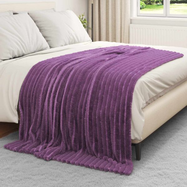 Одеала за хвърляне 6 pcs Лилаво 200 x 150 cm Мека вълна