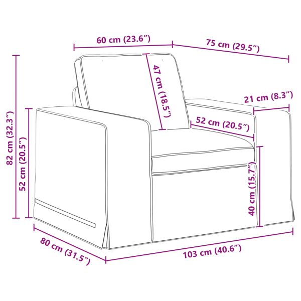 Диван Черно 103 x 80 x 82 см текстил