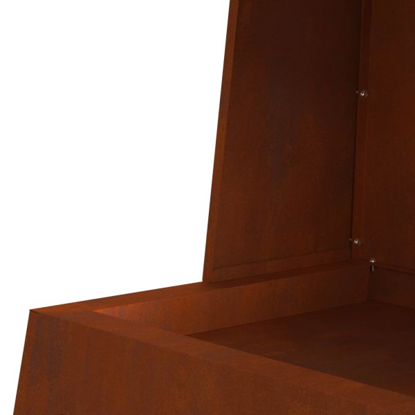 Огнище Кафяво 60 x 35 x 100 см Патинираща стомана