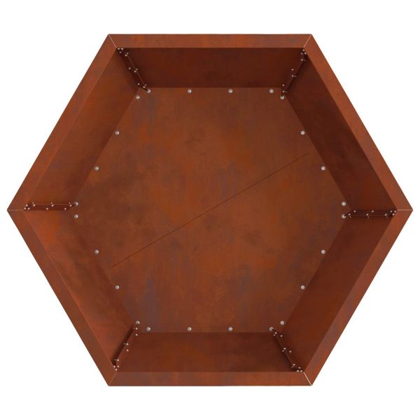 Огнище Кафяво 75 x 75 x 28 см Патинираща стомана