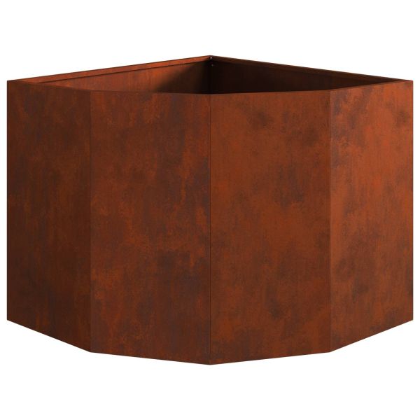 Ъглов сандък за цветя Ръждясало 60 x 60 x 50 см