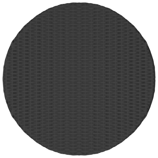 Маса за чай, черна, 68x68x30 см, полиратан