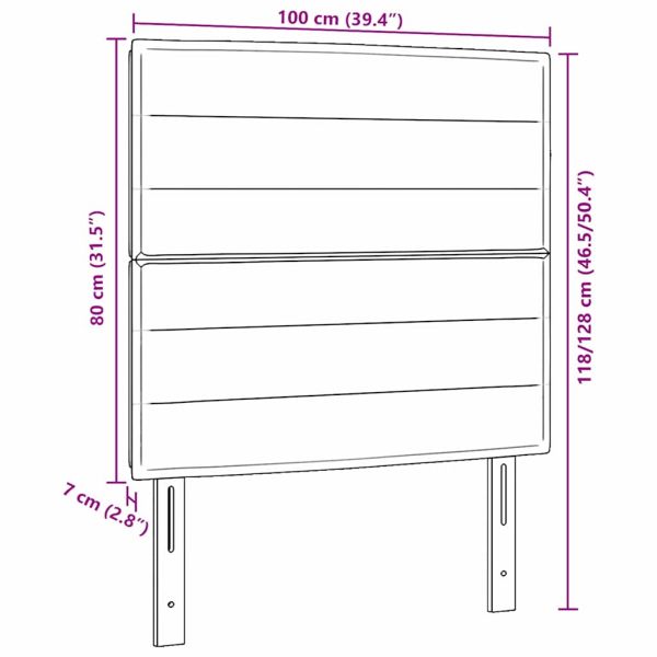 Облегалка за глава Светлосиво 100 cm текстил