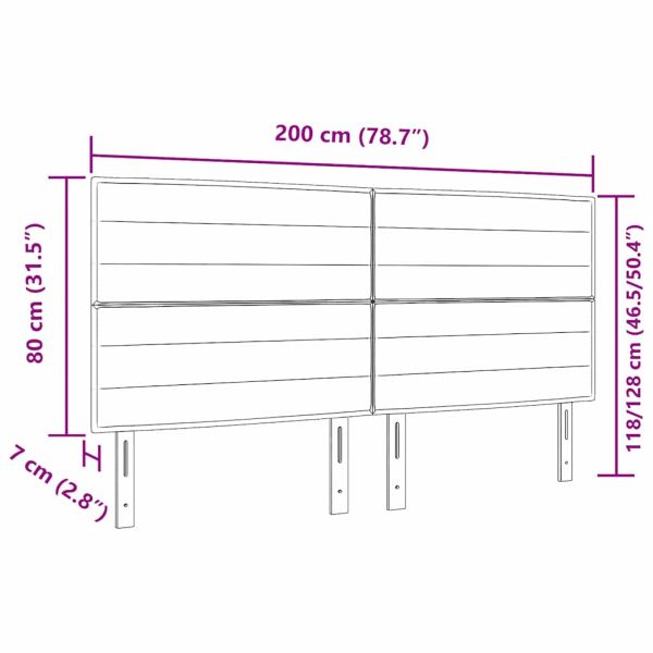 Облегалка за глава Тъмен кафяв 200 cm текстил